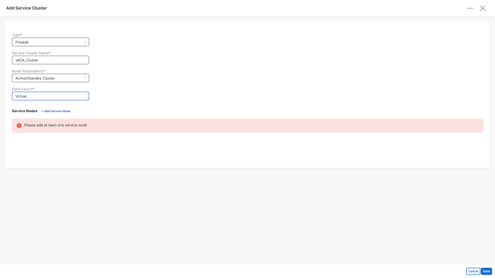 Add Service Cluster