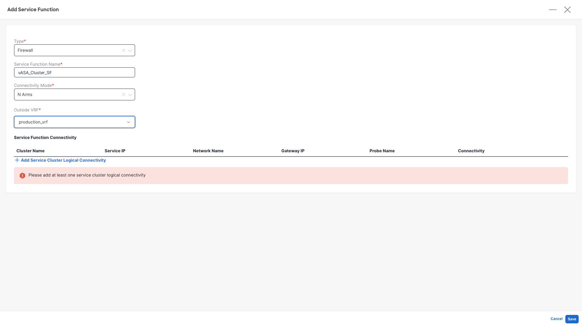 Add Service Cluster