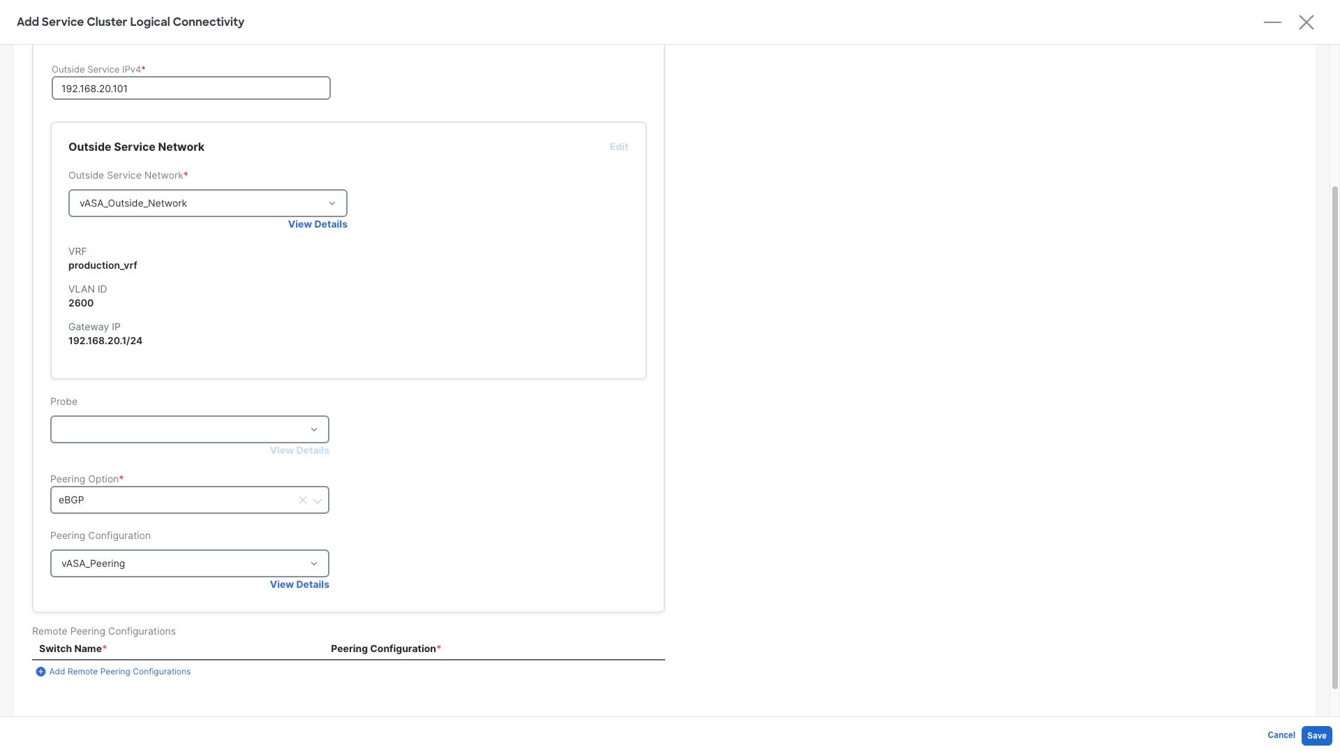 Add Service Cluster